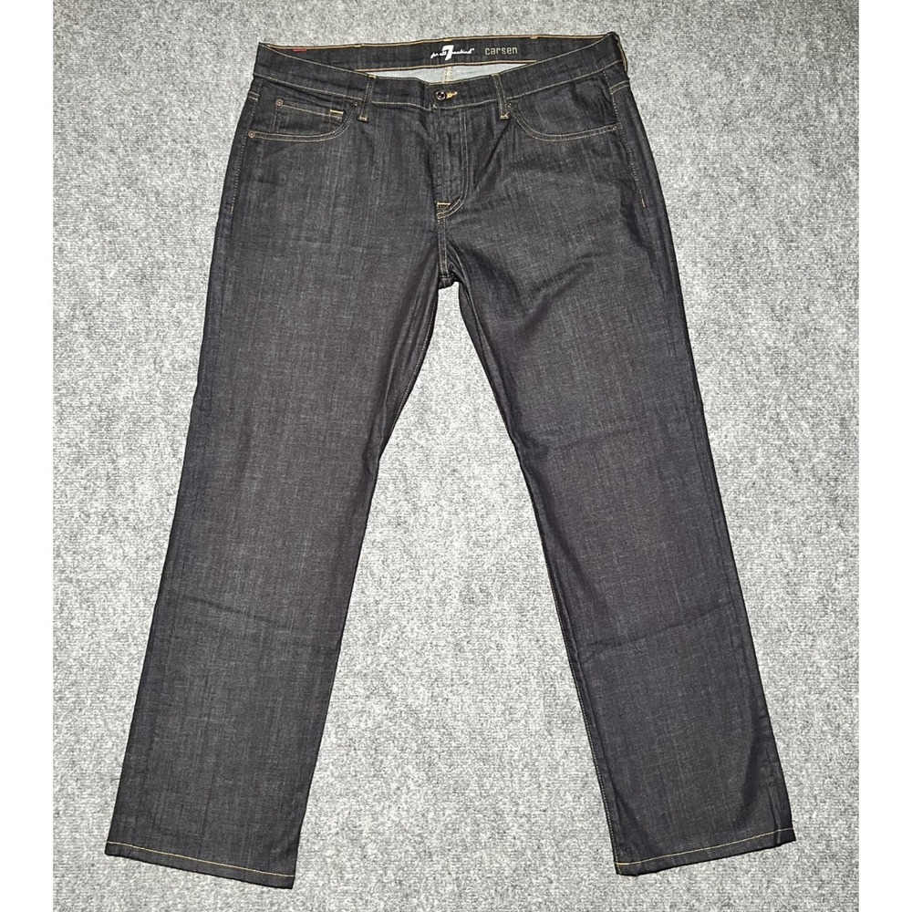 7 For All Mankind Carsen Mens 38x31 Dark Wash Straight Leg Jeans Stretch